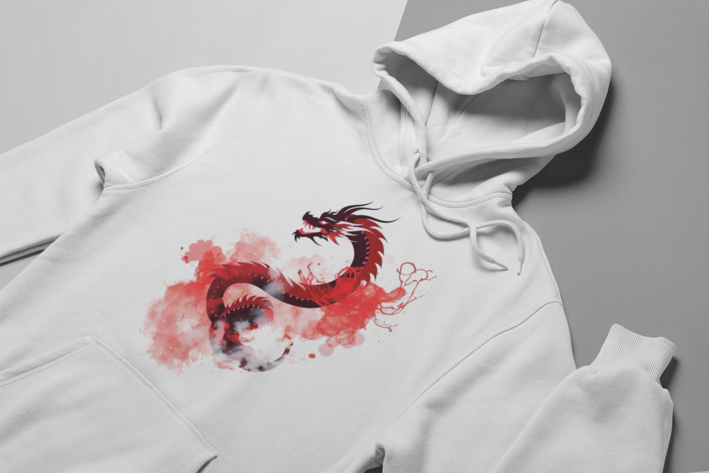 Red Water Style Dragon Hoodie