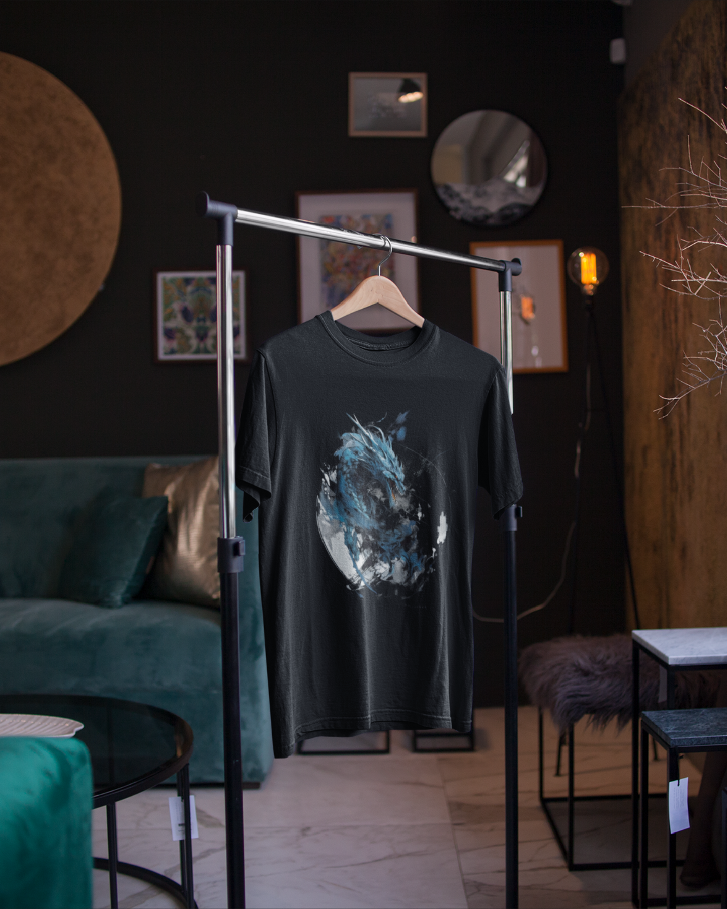 Blue Dragon Abstract T-Shirt