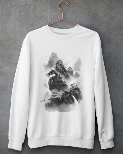 Greyscale Dragon Clouds SweatShirt