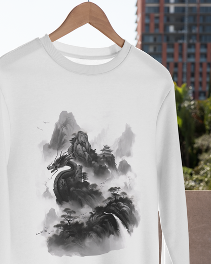 Greyscale Dragon Clouds SweatShirt